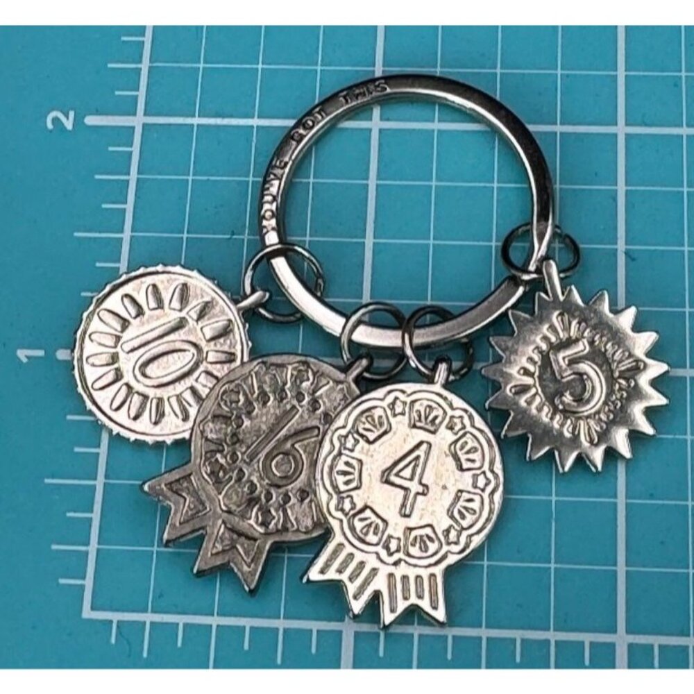 Vintage Silver Tone Weight Watchers WW Key Ring Award Charms